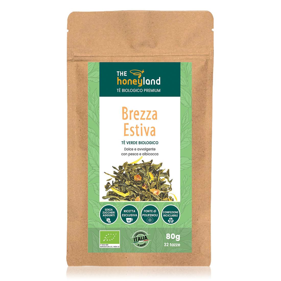 Brezza Estiva — Tè verde Sencha biologico alla pesca e albicocca