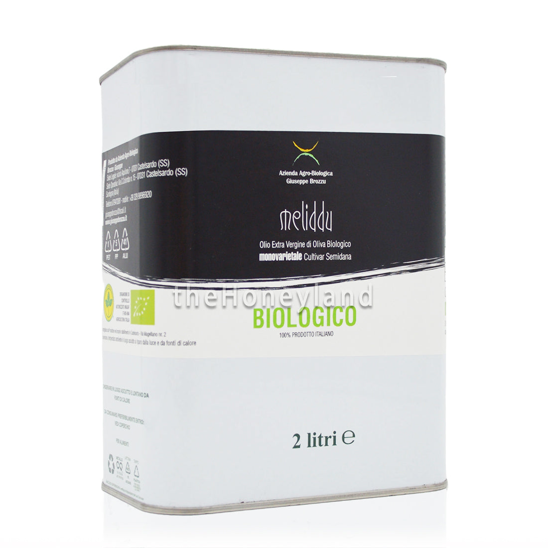 Olio evo bio sardo monocultivar Meliddu - latta