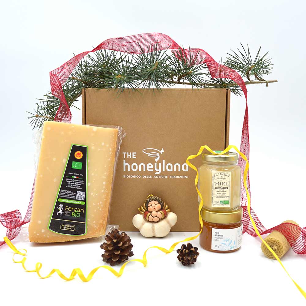 Parmigiano reggiano regalo bio TheHoneyland con Miele rosmarino
