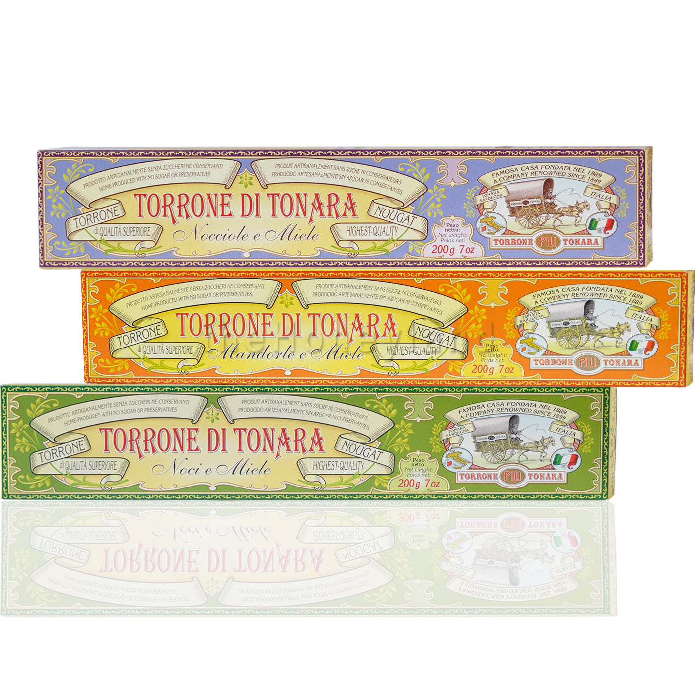 Torrone sardo artigianale gusti assortiti 3 pz.