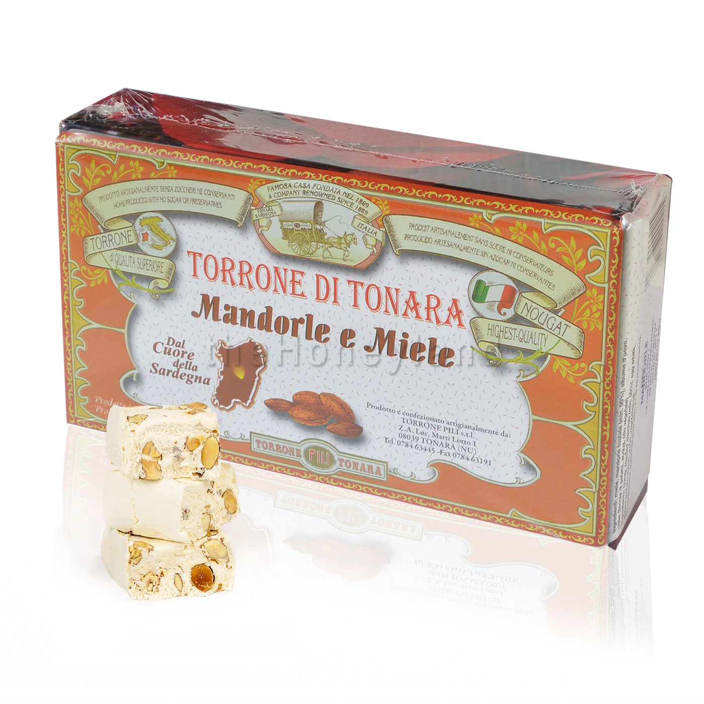 Honey nougat with almonds