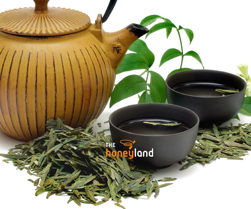 Tè verde biologico in foglie