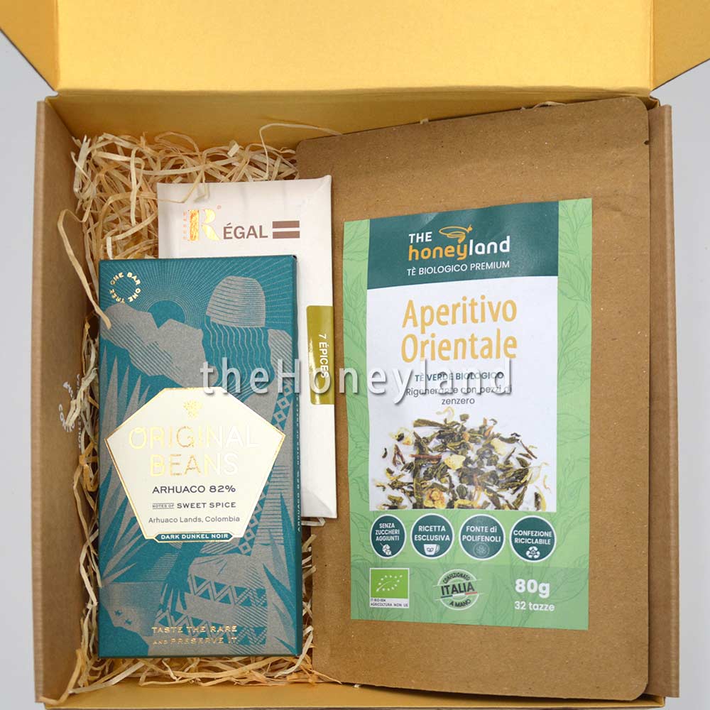 Regalo cioccolato e tè verde allo zenzero - 100% biologico