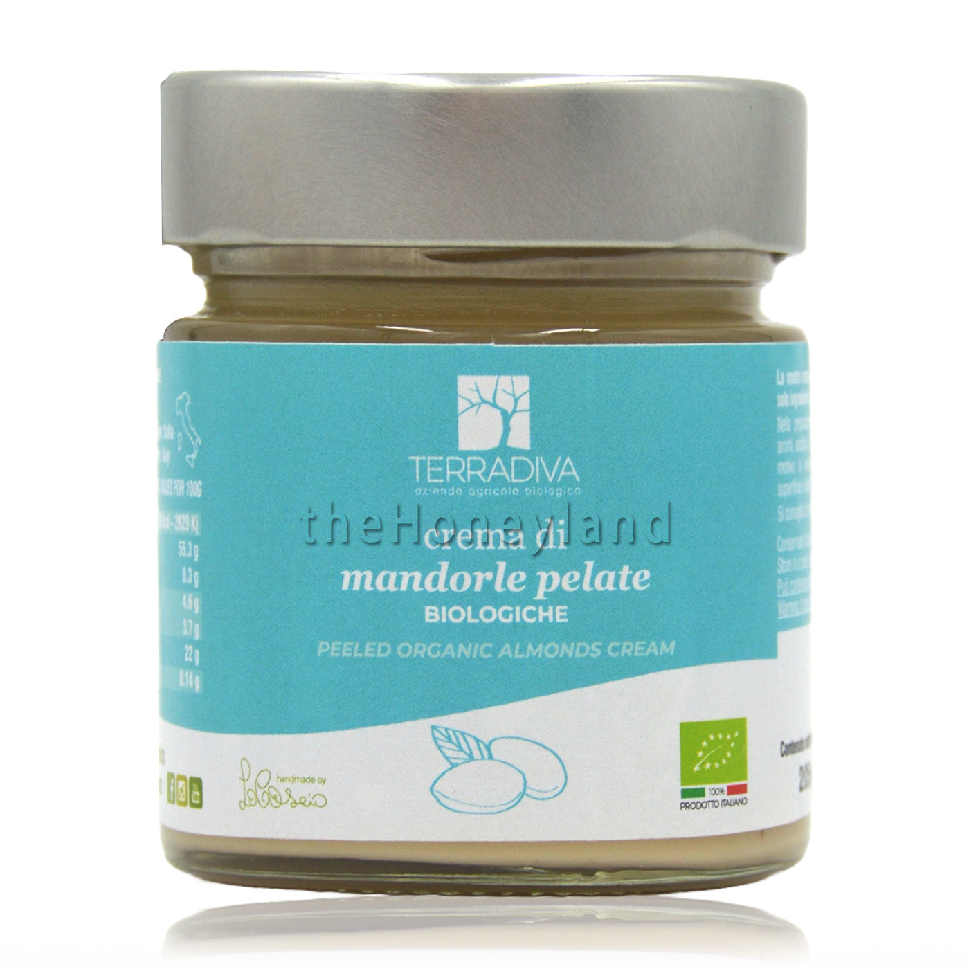 Organic peeled almonds spread 100% Apulian