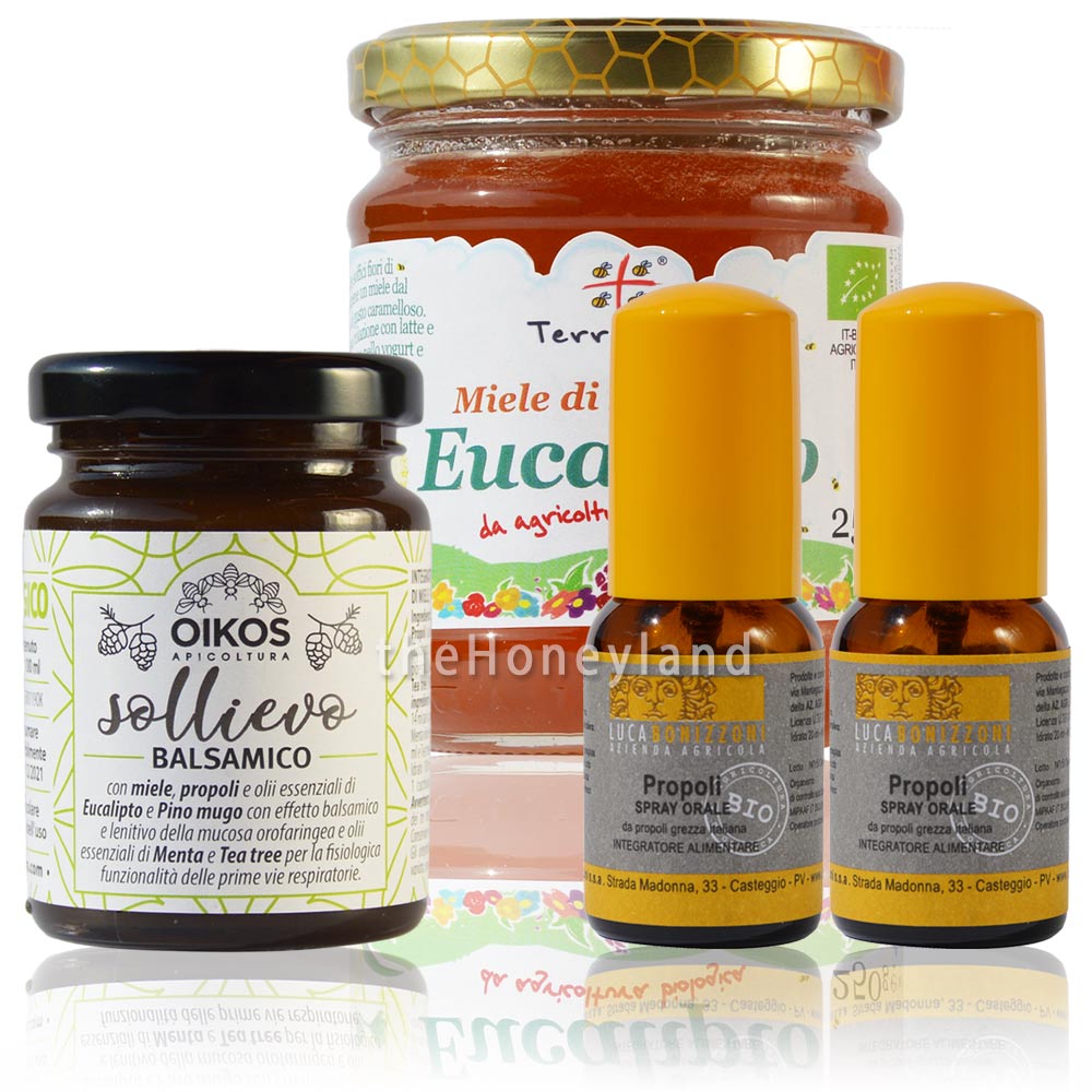 Kit Mal di gola forte adulti con miele biologico TheHoneyland