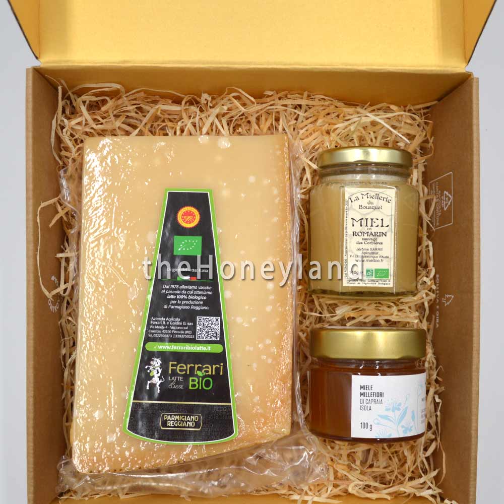 Parmigiano reggiano regalo con Miele TheHoneyland rosmarino