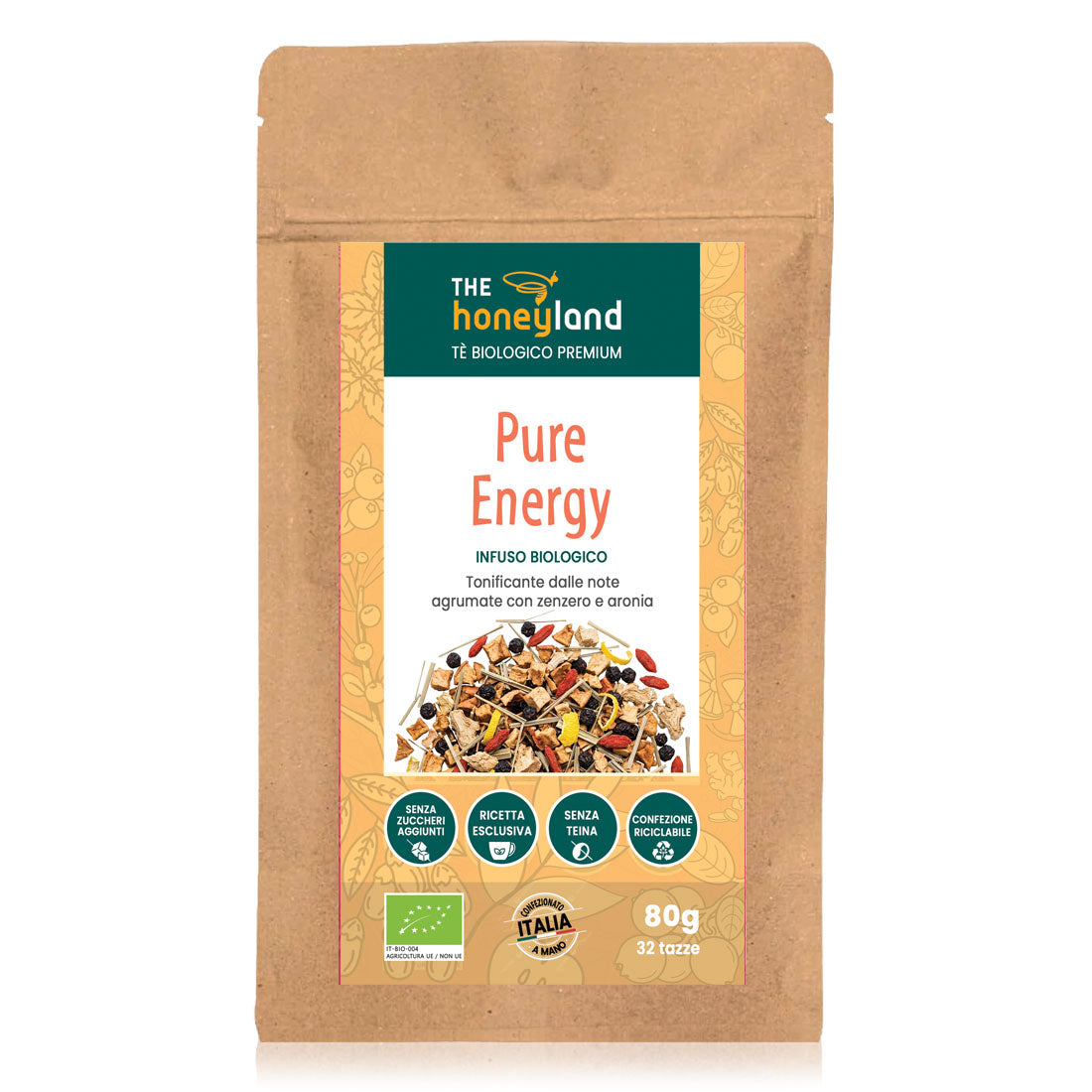 Energising herbal tea with ginger, aronia and goji berries - Bio Power