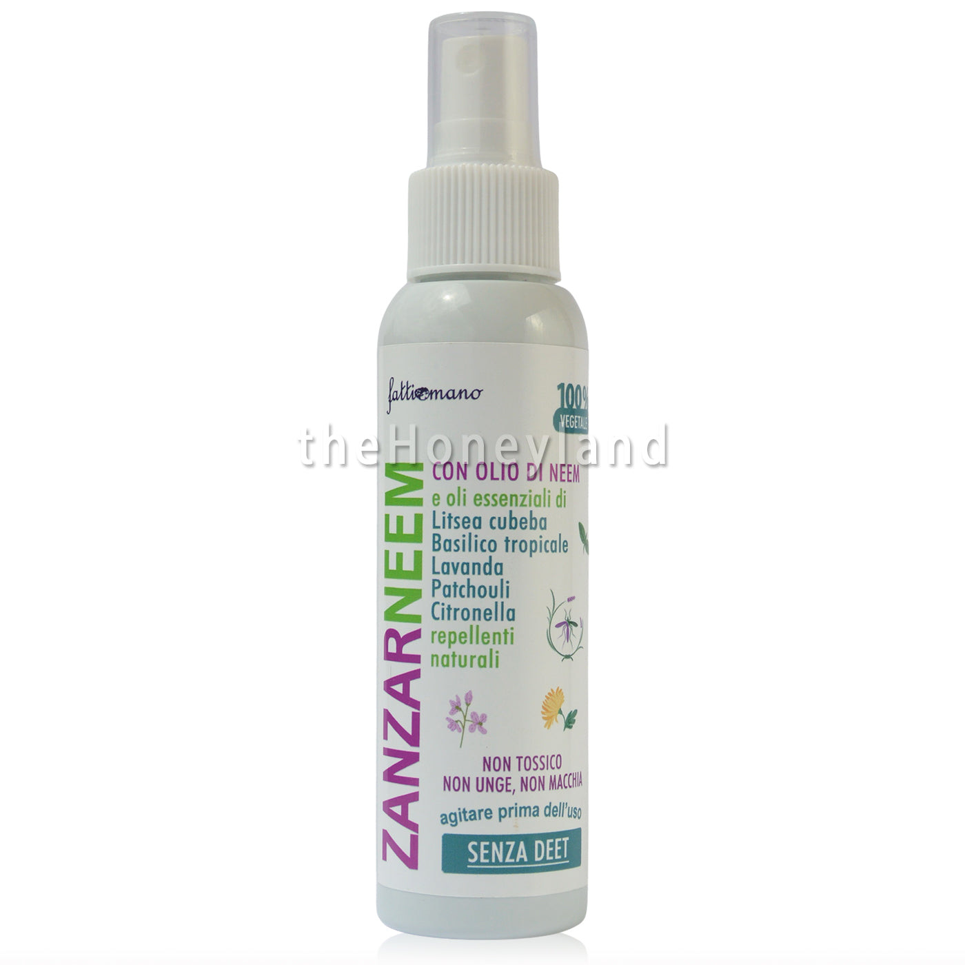 Natural mosquito spray with organic neem oil and lemongrass - ZanzarNeem
