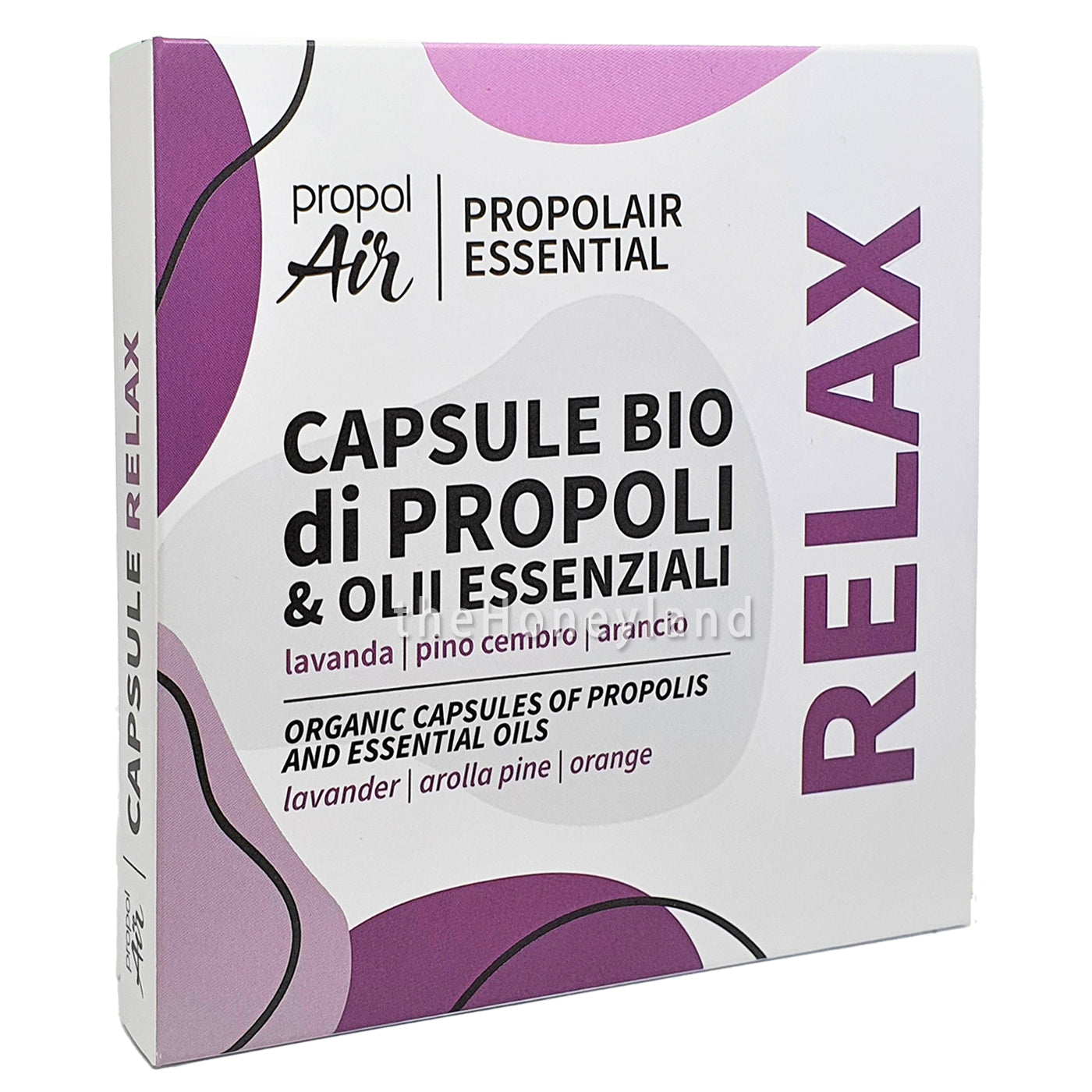 Capsule Propoli Bio Relax con oli essenziali di lavanda, pino cembro e arancio