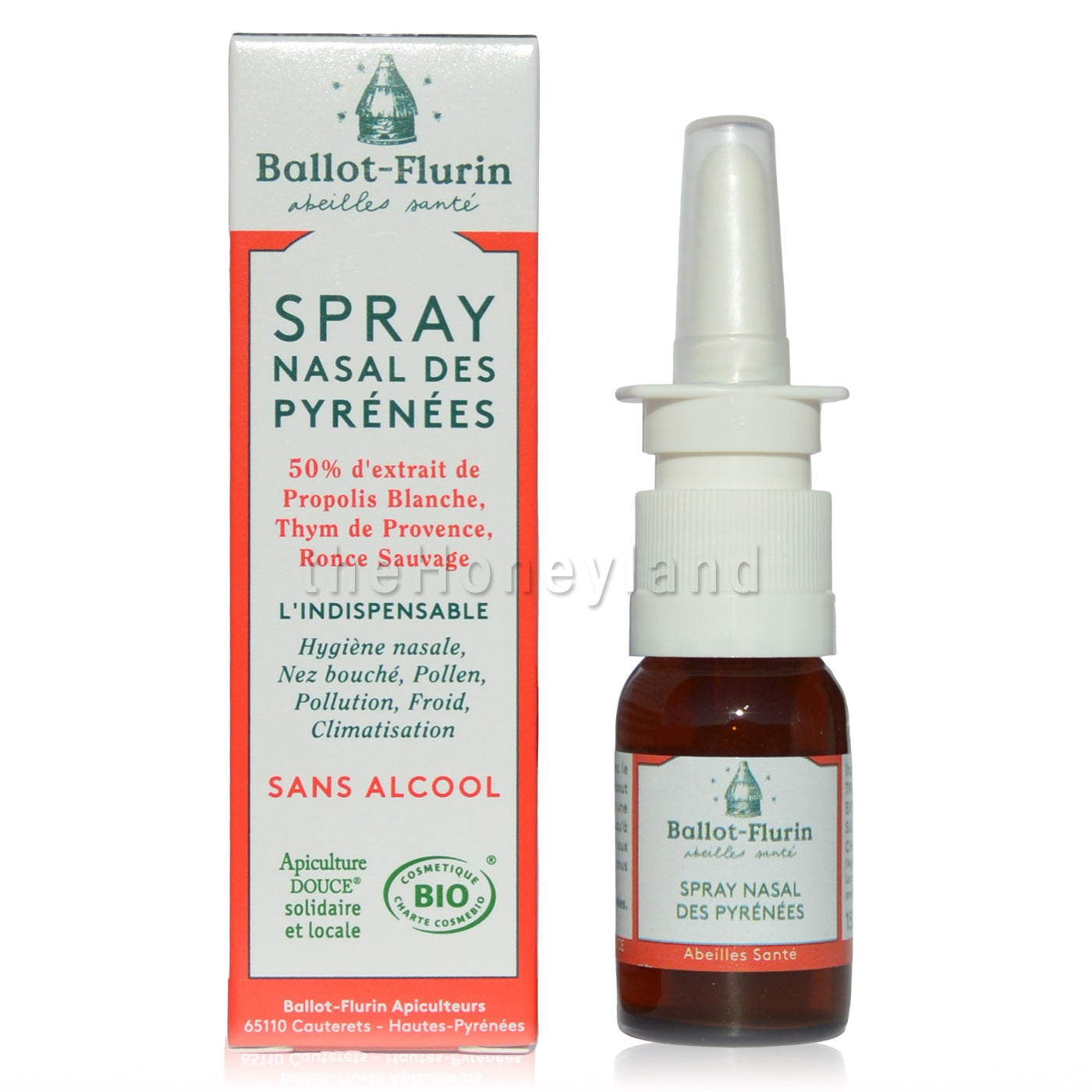 Organic isotonic propolis nasal spray from the Pyrenees without alcohol